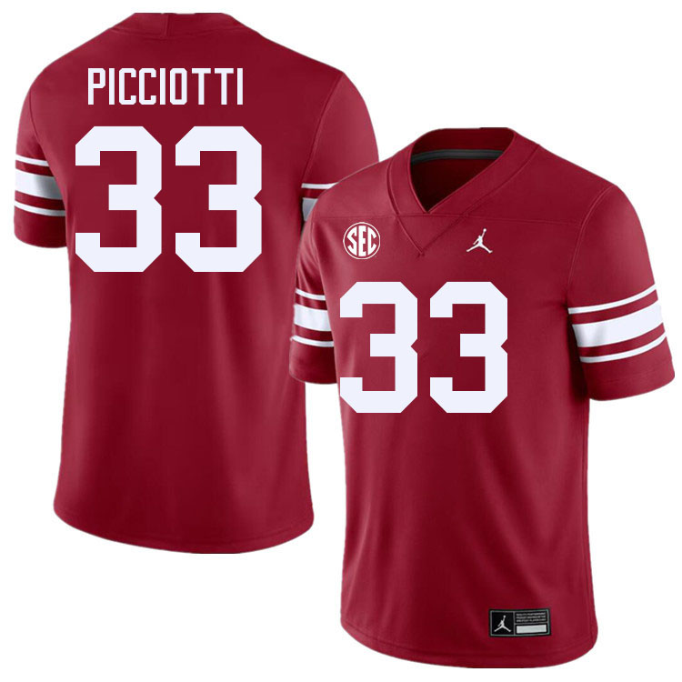 #33 Phil Picciotti Oklahoma Sooners 2024 SEC Conference College Football Jerseys-Throwback